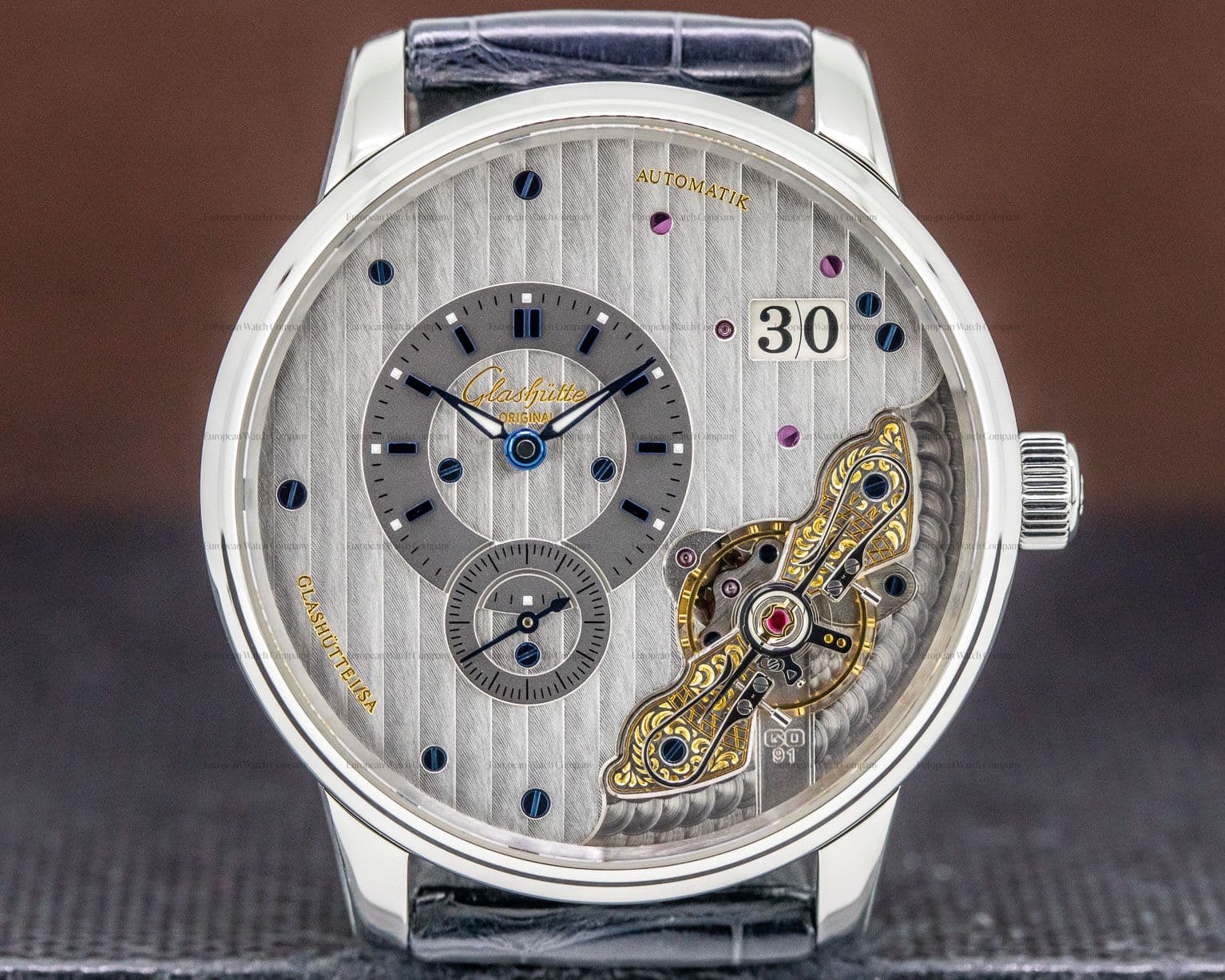 Glashutte Original PanoMaticInverse SS Silver Dial 