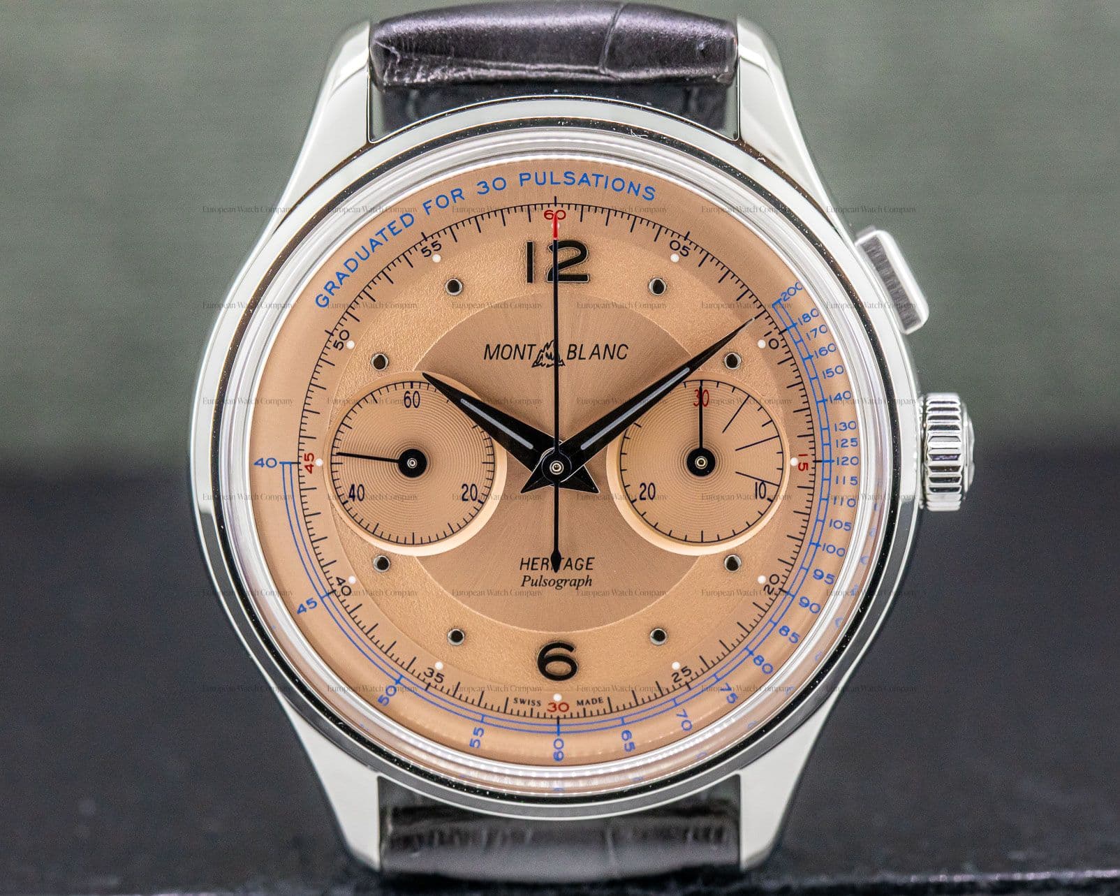 Montblanc Heritage Spirit Pulsograph SALMON DIAL Monopusher SS LIMITED