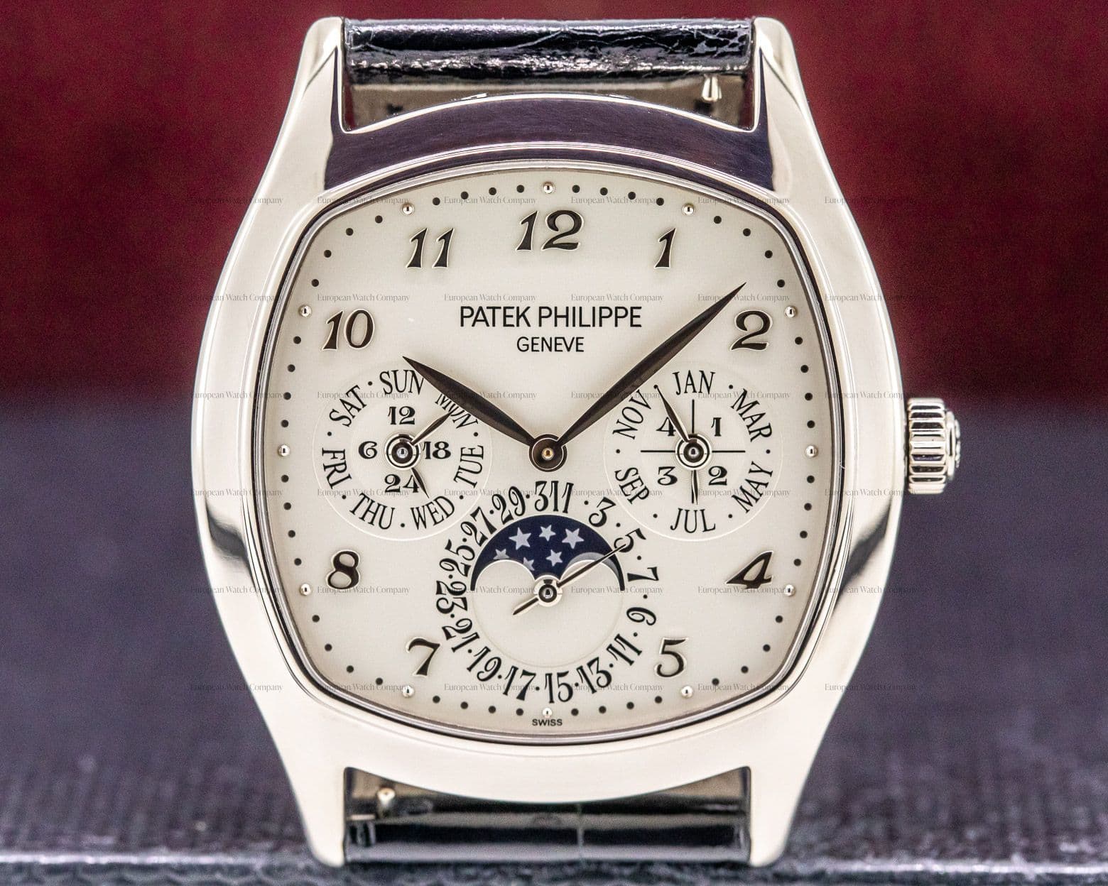 Patek Philippe Perpetual Calendar 18K White Gold Cushion Case FULL SET