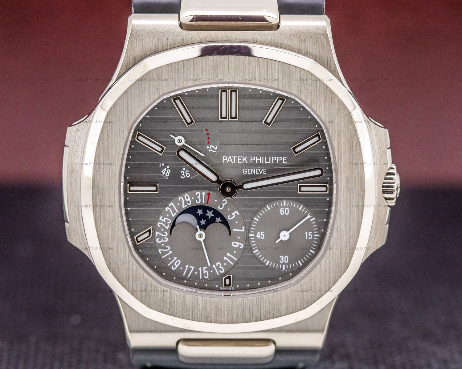 Patek Philippe Nautilus Power Reserve Moonphase 18K White Gold 