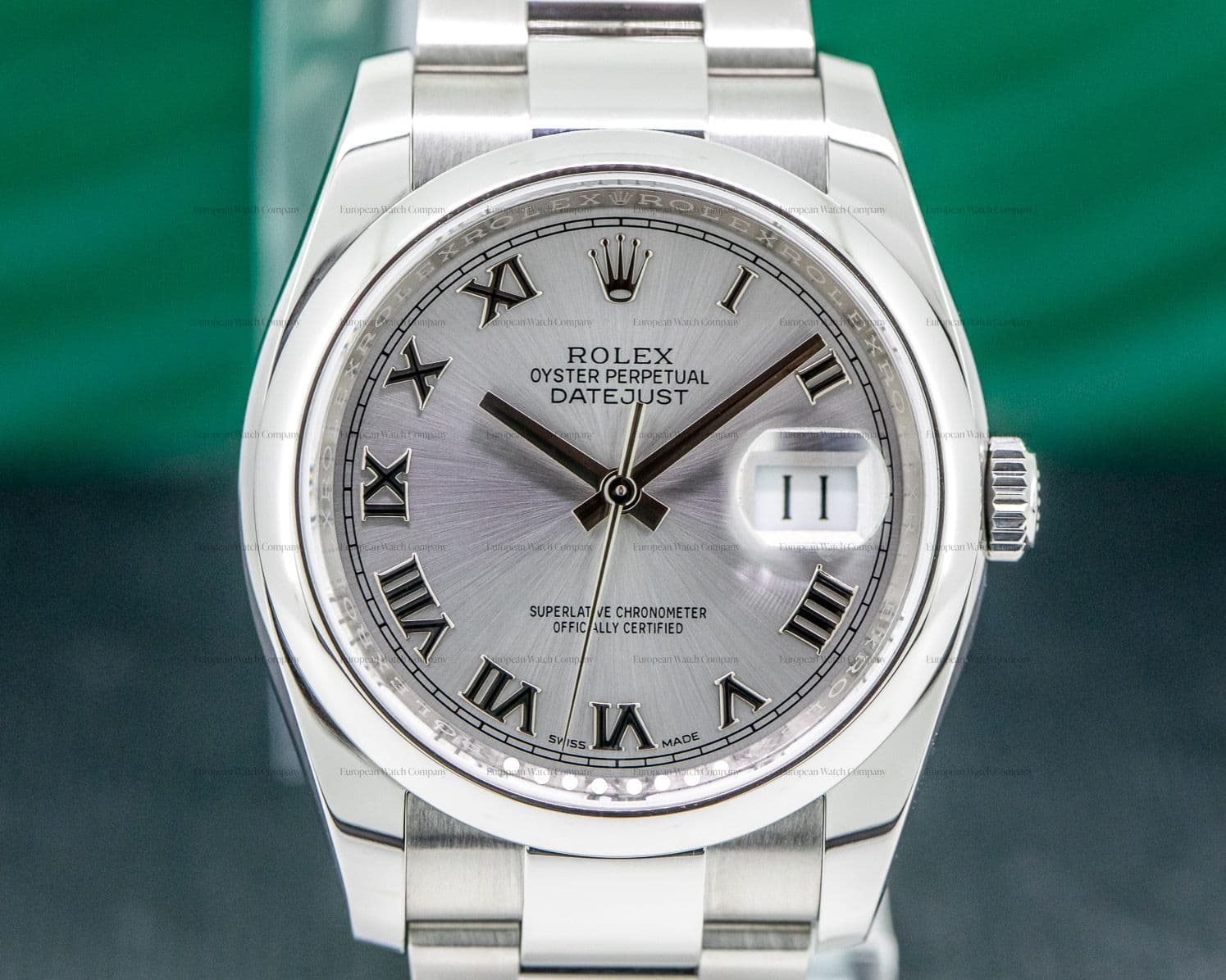 Rolex Datejust Rhodium Roman Silver Dial
 