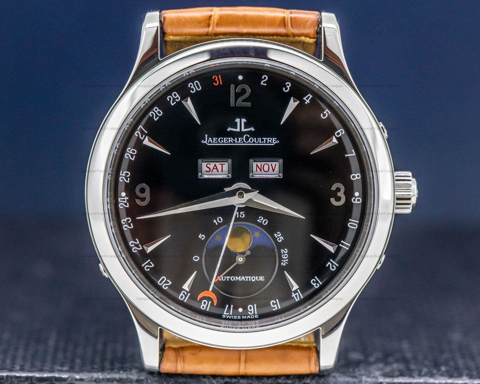 Jaeger LeCoultre Master Moon SS Black Dial 