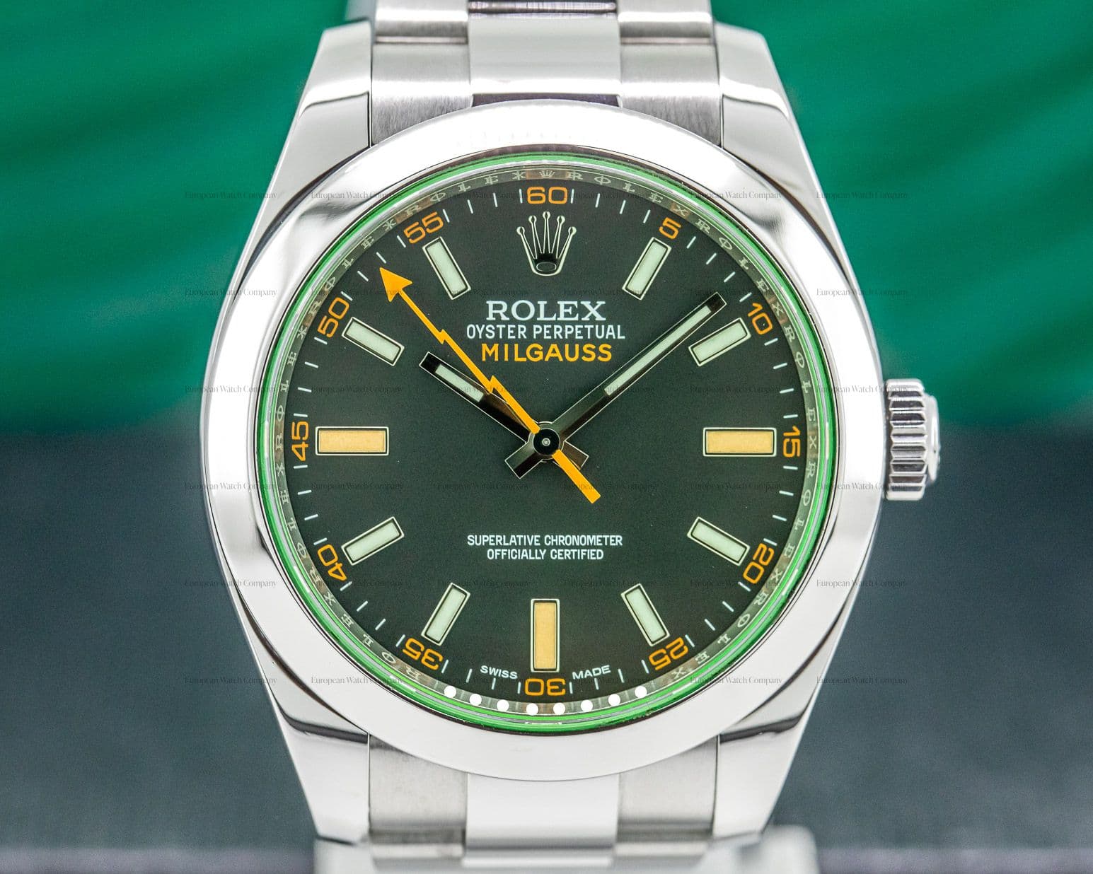 Rolex Milgauss SS Black Dial Green Crystal
