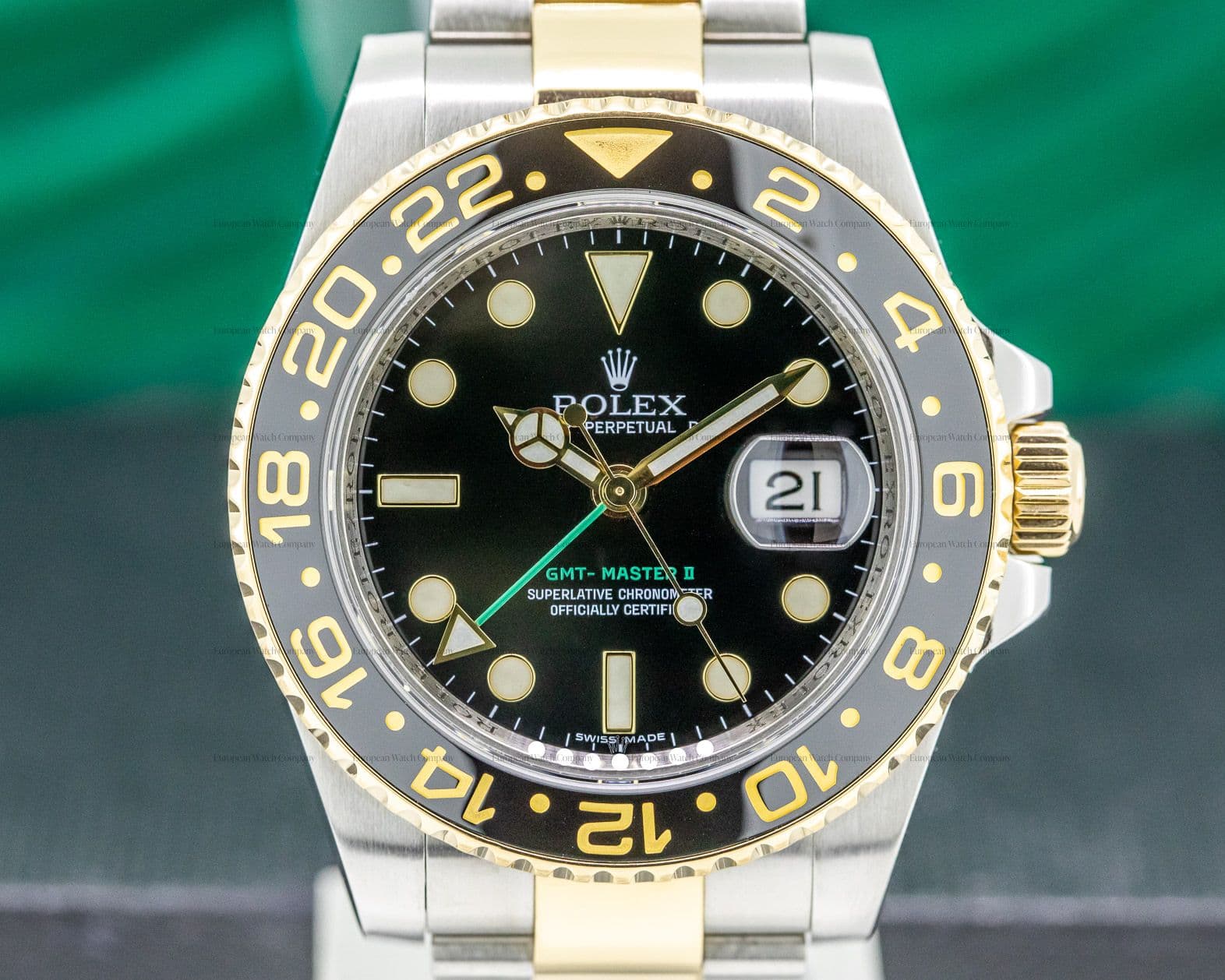 Rolex GMT Master II SS / 18K Yellow Gold Black Dial 