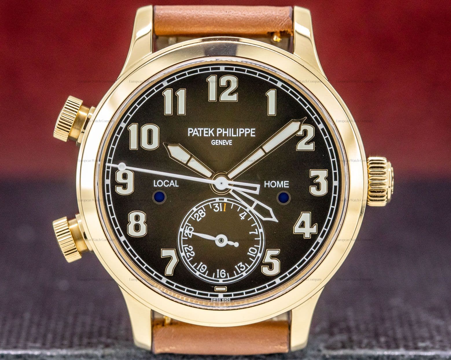 Patek Philippe Mid Size Calatrava Pilot Travel Time 18k Rose Gold 