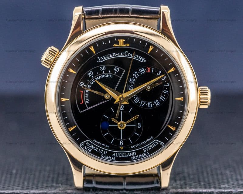 Jaeger LeCoultre Master Geographic 18K Rose Gold Black Dial