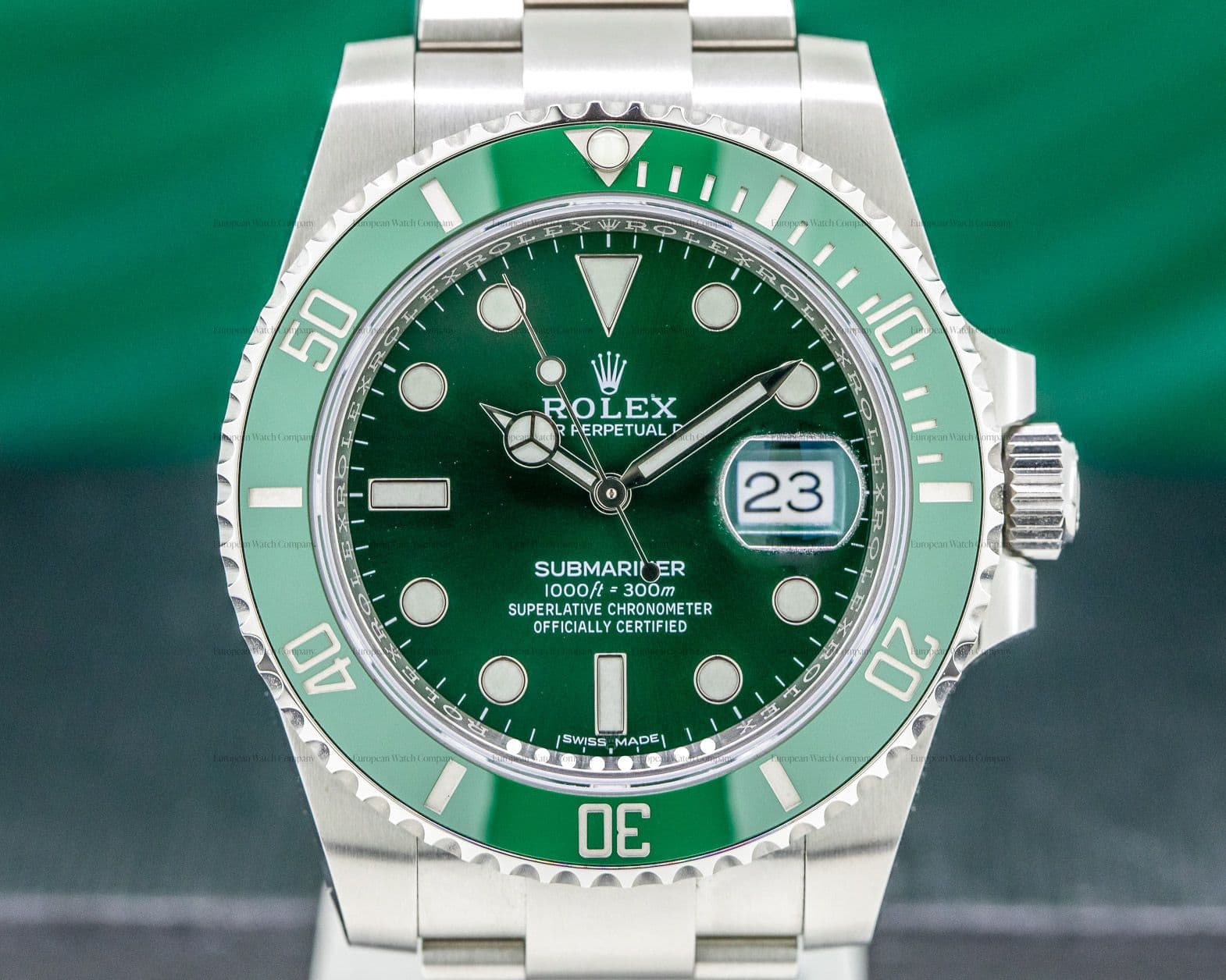 Rolex Submariner Green Ceramic Bezel Green Dial SS 2019