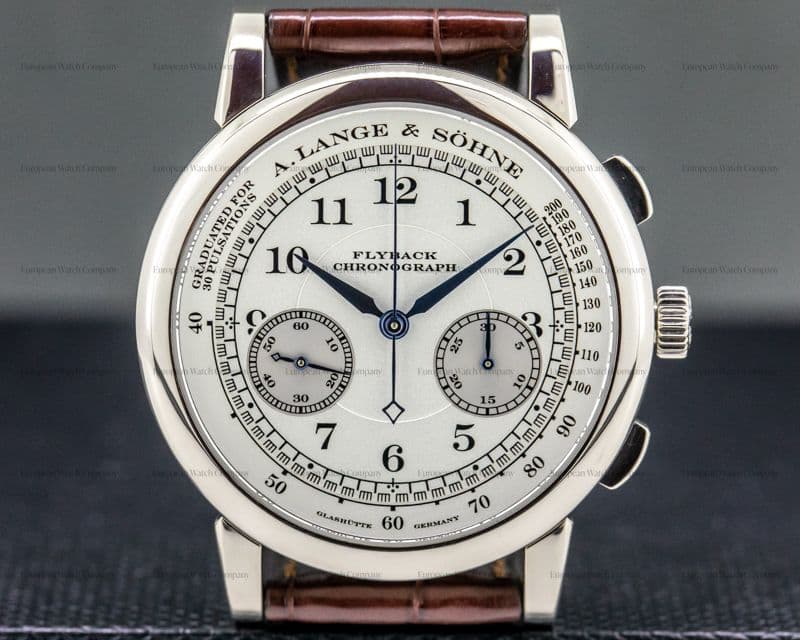 A. Lange and Sohne 1815 Flyback Chronograph Silver Dial 18K White Gold 