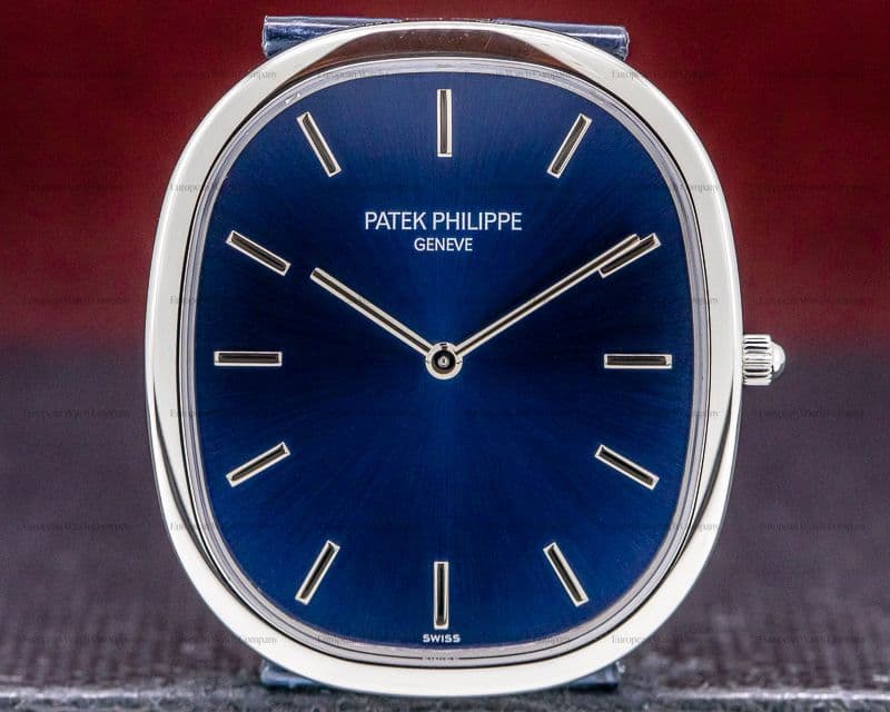 Patek Philippe Golden Ellipse Platinum Blue Dial 