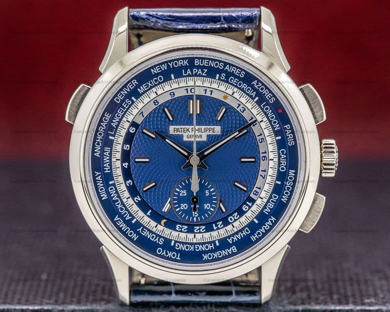 Patek Philippe World Time Chronograph 18k White Gold 