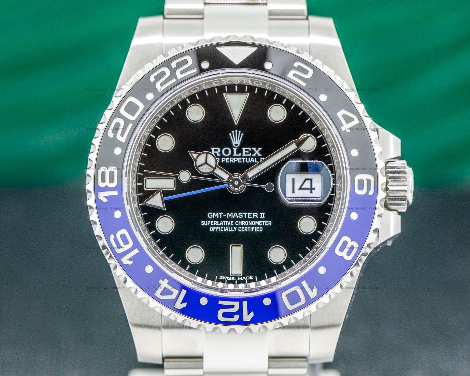 Rolex GMT Master II Ceramic Black & Blue "Batman" SS UNWORN 