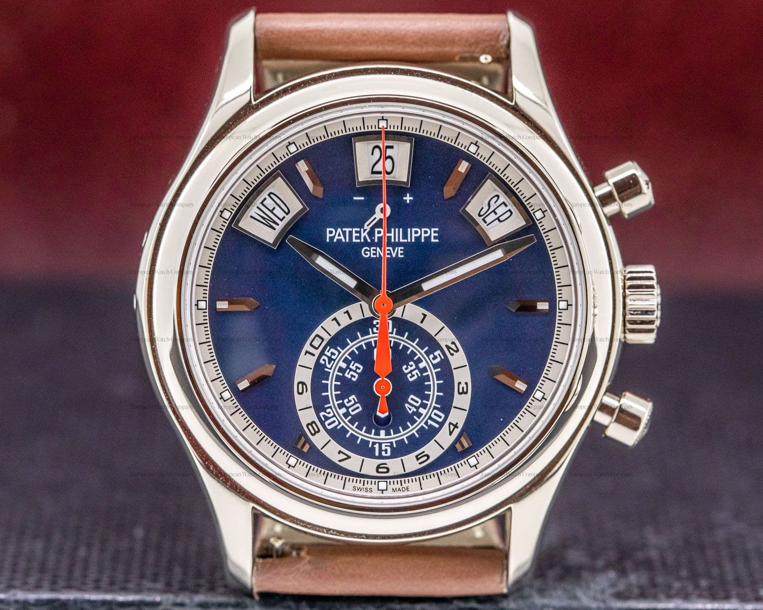 Patek Philippe Annual Calendar Chronograph White Gold Blue Dial 

