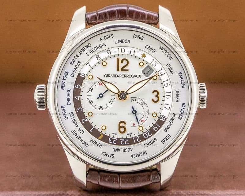 Girard Perregaux World Time WW.TC Power Reserve Silver Dial / White Gold
