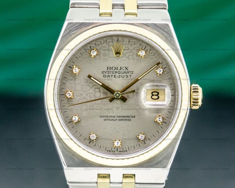 Rolex Oyster Quartz Slate Dial Diamond Markers 18k / SS
