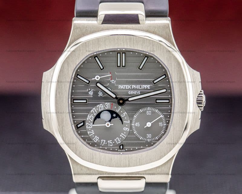 Patek Philippe Nautilus Power Reserve Moonphase 18K White Gold 