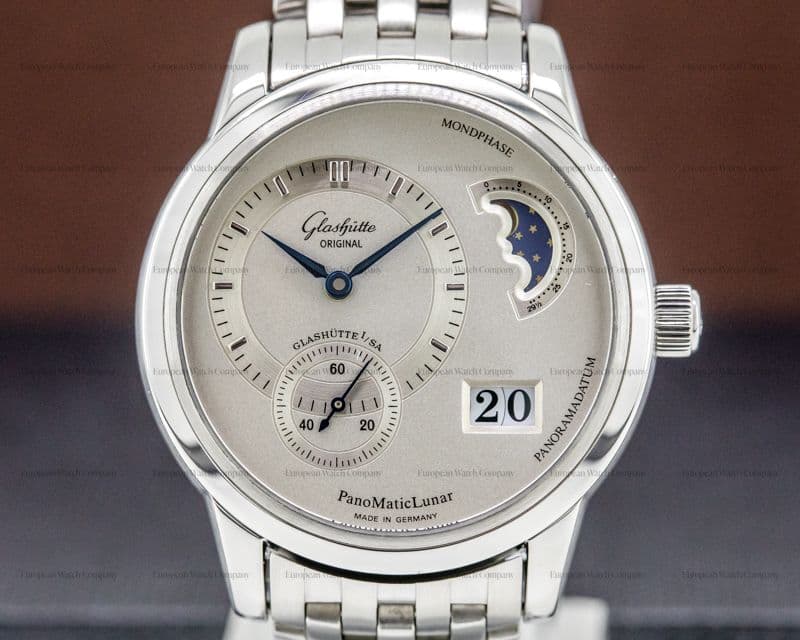 Glashutte Original PanoMaticLunar SS Silver Dial Bracelet
