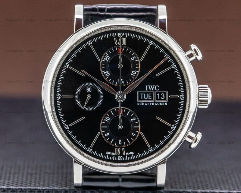 IWC Portofino Chronograph SS Black Dial 