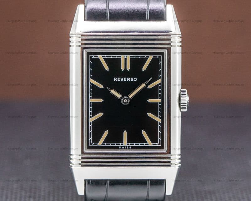 Jaeger LeCoultre Tribute to Reverso 1931 Ultra Thin SS Black Dial US LIMITED