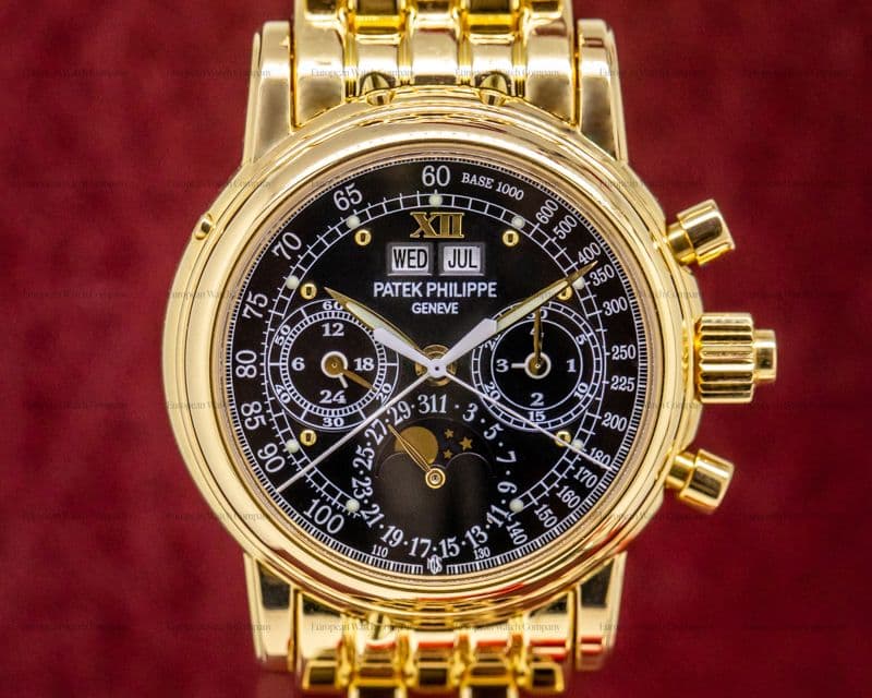 Patek Philippe Perpetual Split 5004 "Michael Ovitz" YG / Bracelet Black Dial UNIQUE 