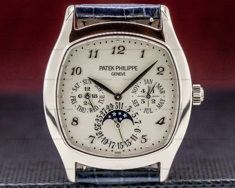 Patek Philippe Perpetual Calendar 18K White Gold Cushion Case FULL SET
