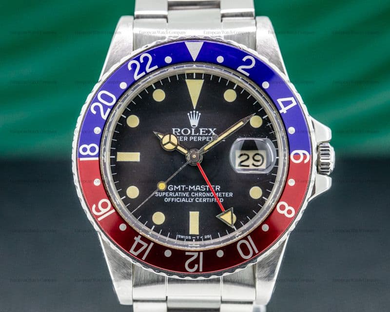 Rolex GMT Master Transitional  "Pepsi Bezel" Matte Dial Circa 1980