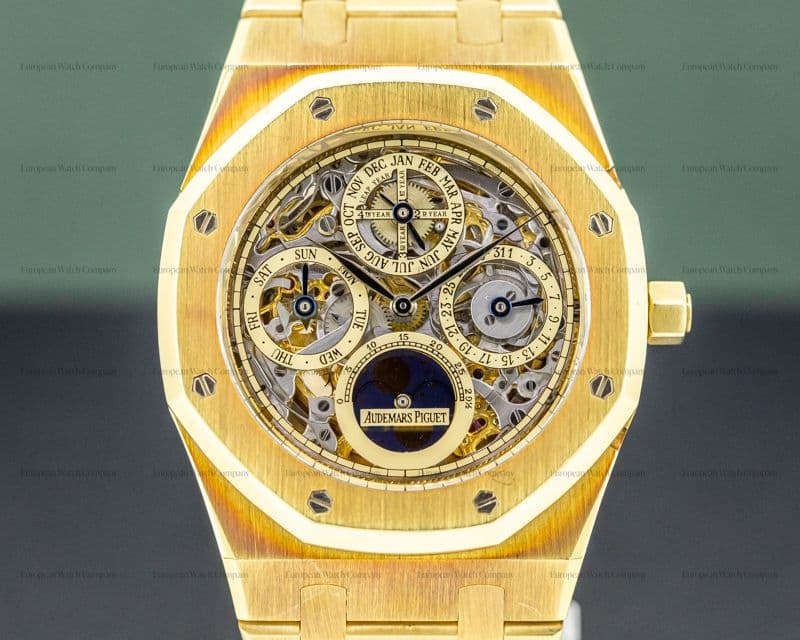 Audemars Piguet Royal Oak Openworked Skeleton Perpetual Calendar 18k Yellow FULL SET WOW
