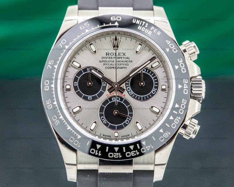 Rolex Daytona 18K White Gold Ceramic Oysterflex Silver Dial 2018