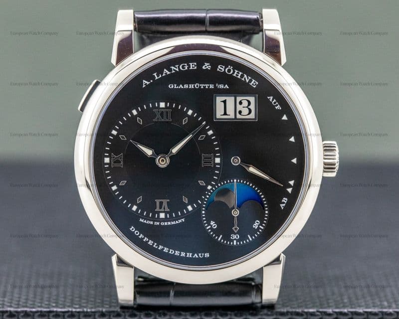 A. Lange and Sohne Lange 1 Moon 18K White Gold Black Dial / Day Night 