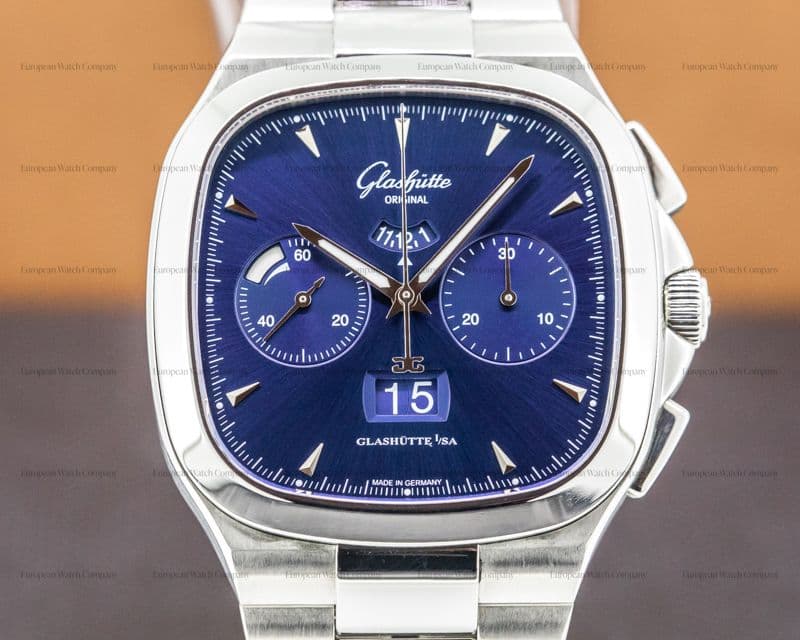 Glashutte Original Senator Seventies Panorama Chronograph Blue Dial / Bracelet