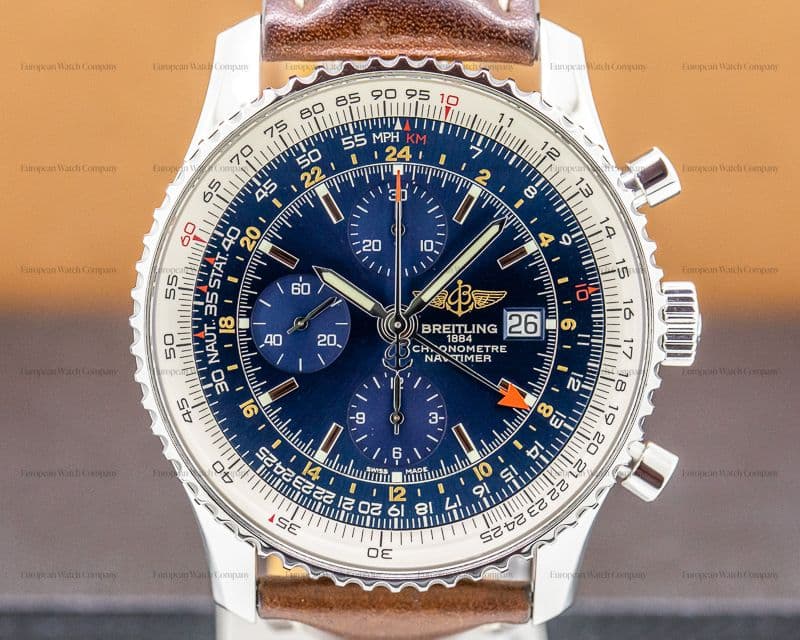 Breitling Navitimer World Chronograph Blue Dial SS 