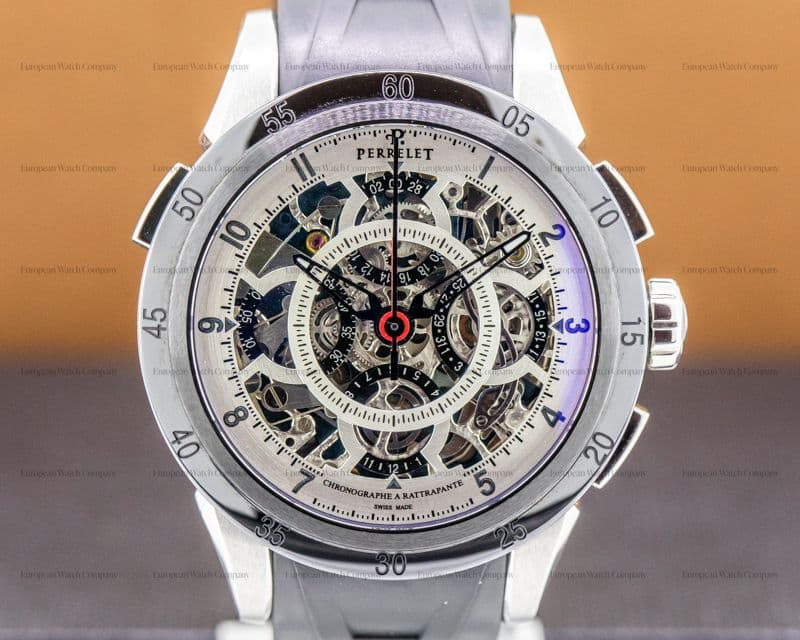 Perrelet Split Second Chronograph Skeleton Dial SS / Ceramic 43.5MM