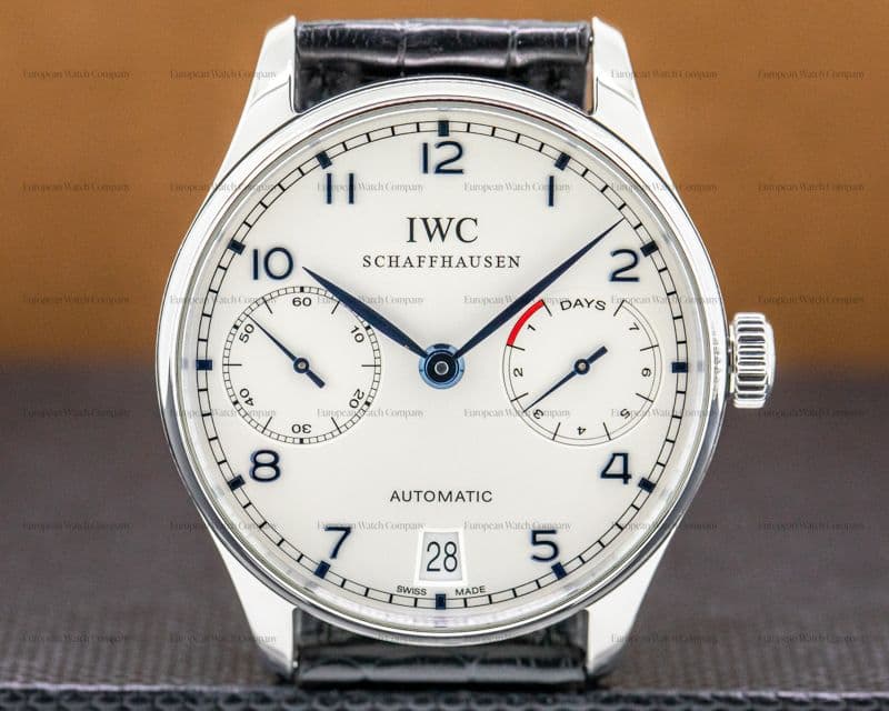 IWC Portuguese 7 Day SS / Blue Numerals 