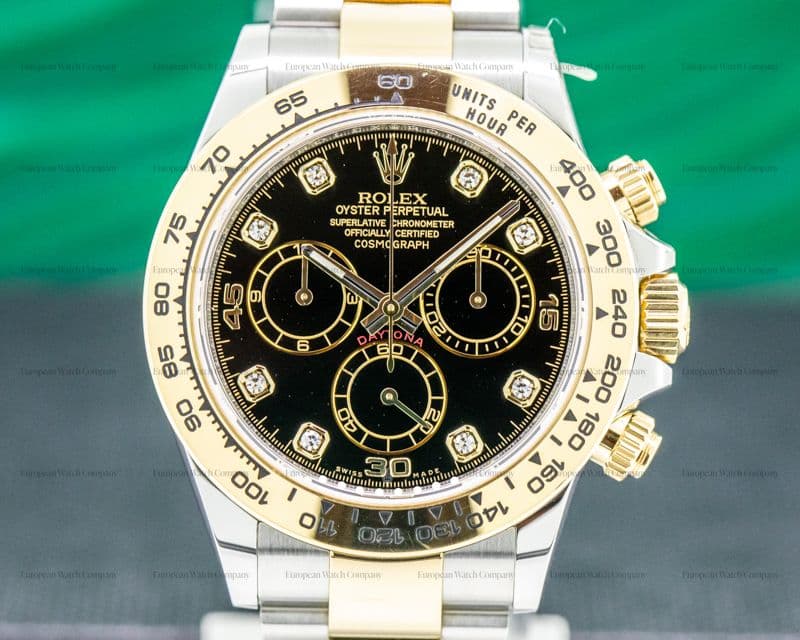 Rolex Daytona Black Dial Diamonds 18K / SS FULL SET 2019