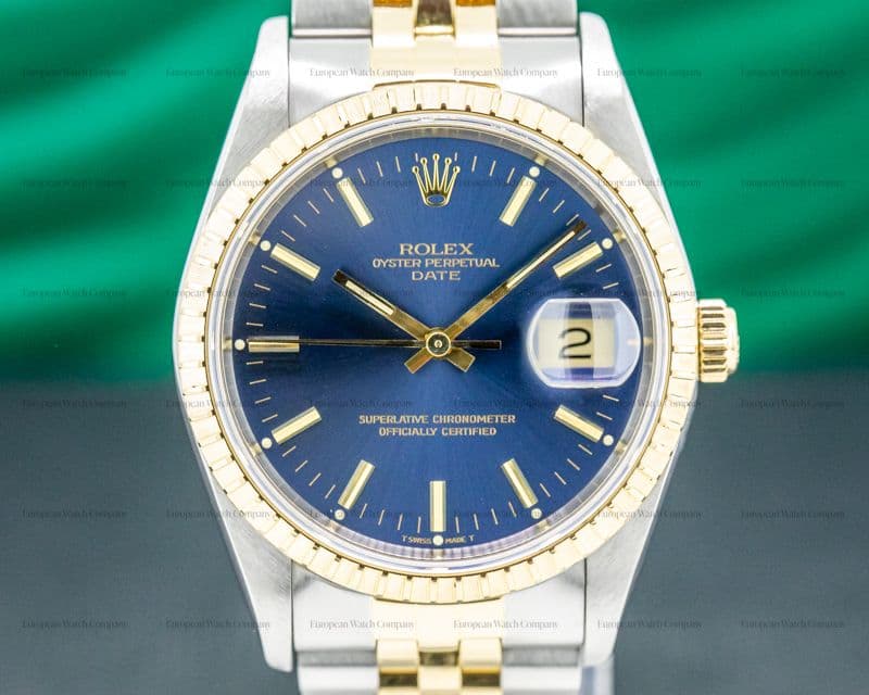 Rolex Oyster Date Blue Dial 18K / SS Jubilee