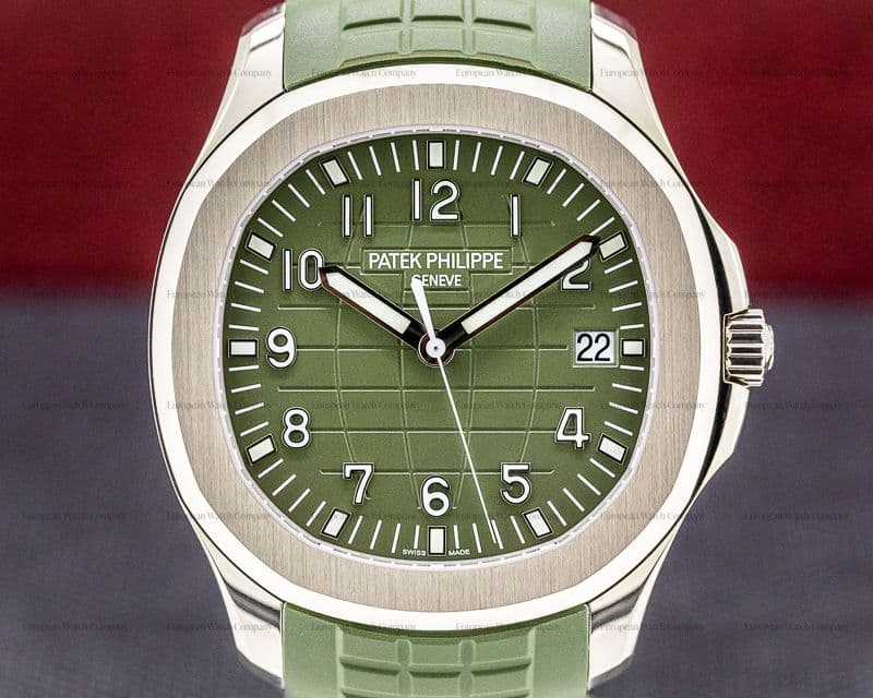 Patek Philippe Aquanaut 18K White Gold / Khaki Green Dial UNWORN