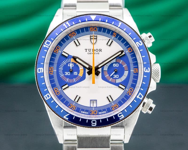 Tudor Heritage Chronograph Silver Dial w/Blue Counters SS