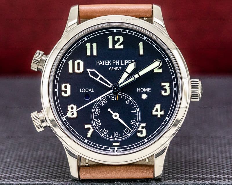 Patek Philippe Calatrava Pilot Travel Time 18k White Gold 