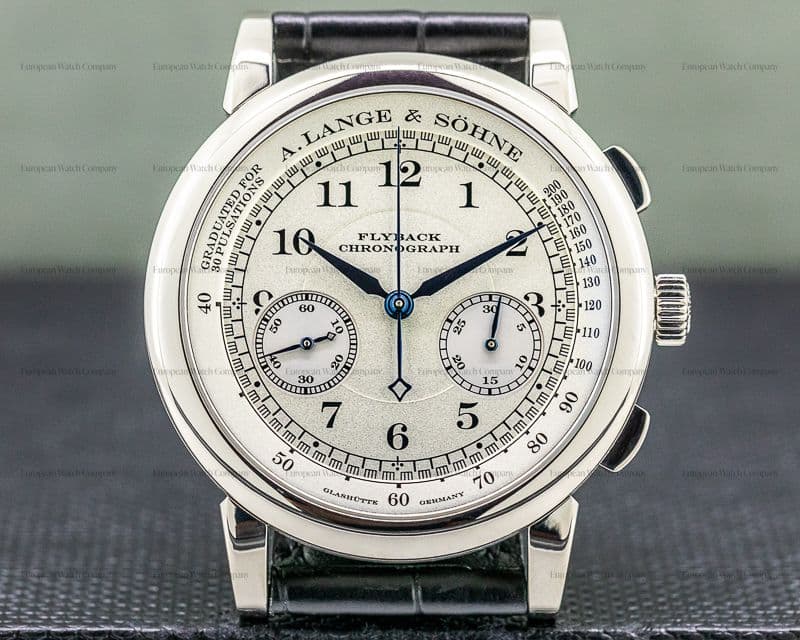 A. Lange and Sohne 1815 Flyback Chronograph 401.026 Silver Dial 18K White Gold 