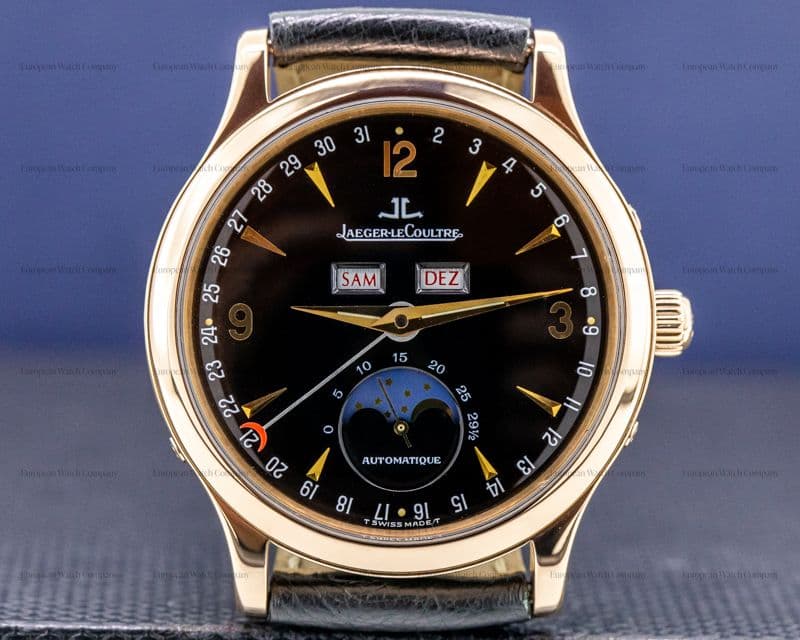 Jaeger LeCoultre Master Moon 18K Rose Gold / Black Dial 