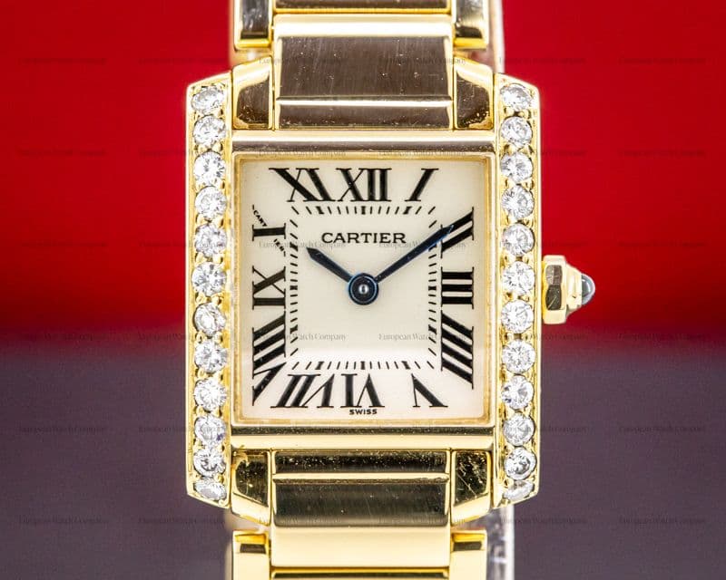 Cartier Ladies Tank Francaise 18K Yellow Gold / Diamond Bezel