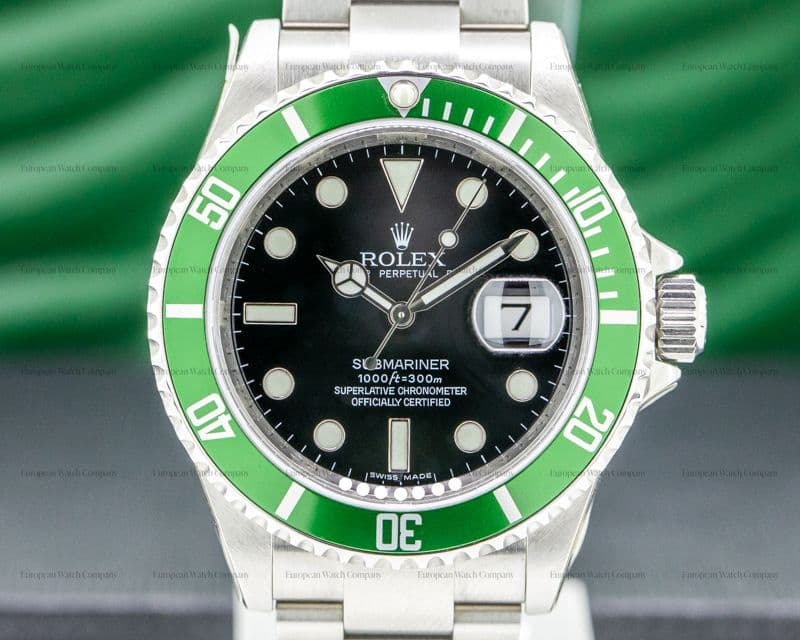Rolex Submariner 50th Anniversary SS Green Bezel COMPLETE