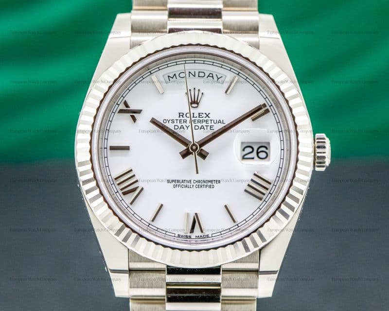 Rolex Day Date President 228239 18K White Gold White Dial 40MM