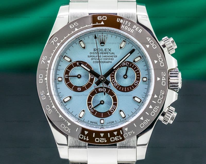 Rolex Daytona 116506 Platinum Glacier Blue / Brown Ceramic 