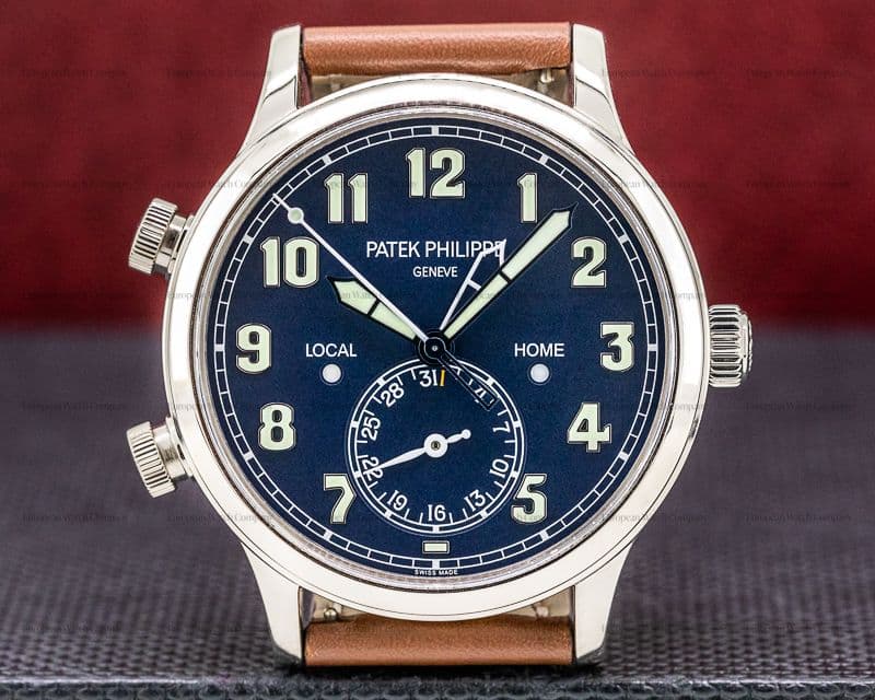 Patek Philippe Calatrava 5524G Pilot Travel Time 18k White Gold 