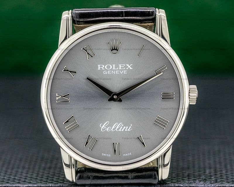 Rolex Cellini 18K White Gold Grey Dial