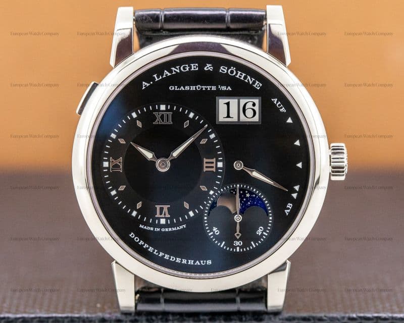 A. Lange and Sohne Lange 1 Moon 192.029 18K White Gold Black Dial / Day Night 
