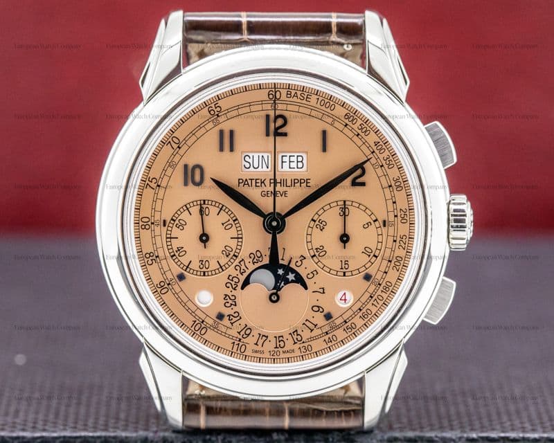 Patek Philippe 5270P Perpetual Calendar Chronograph Platinum Salmon Dial 