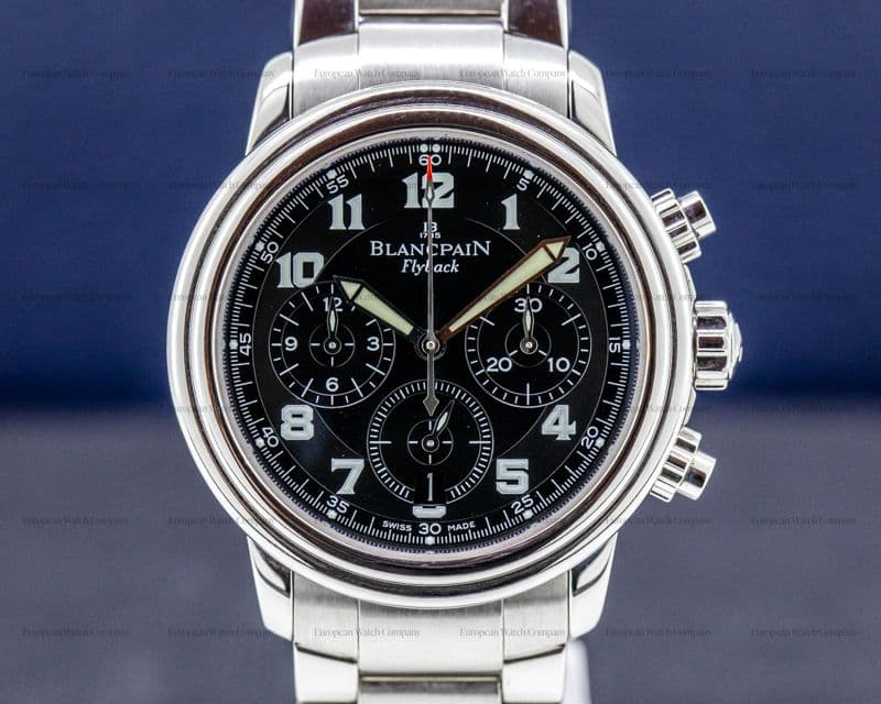 Blancpain Leman Flyback Chronograph Black Dial SS / SS 