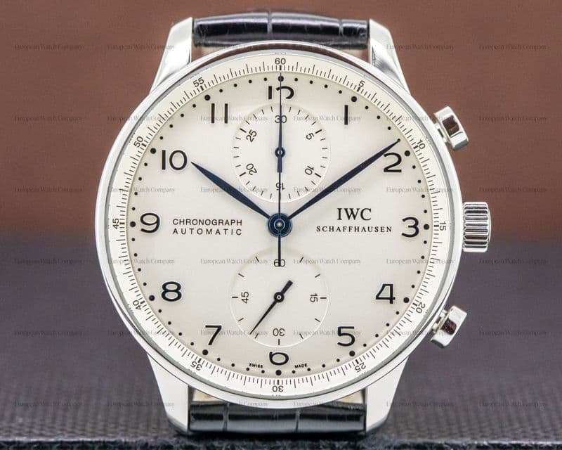 IWC Portuguese Chronograph SS Silver Dial / Blue Numerals