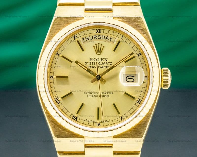 Rolex OysterQuartz Day Date 18K Yellow Gold / Champaigne Dial FULL SET